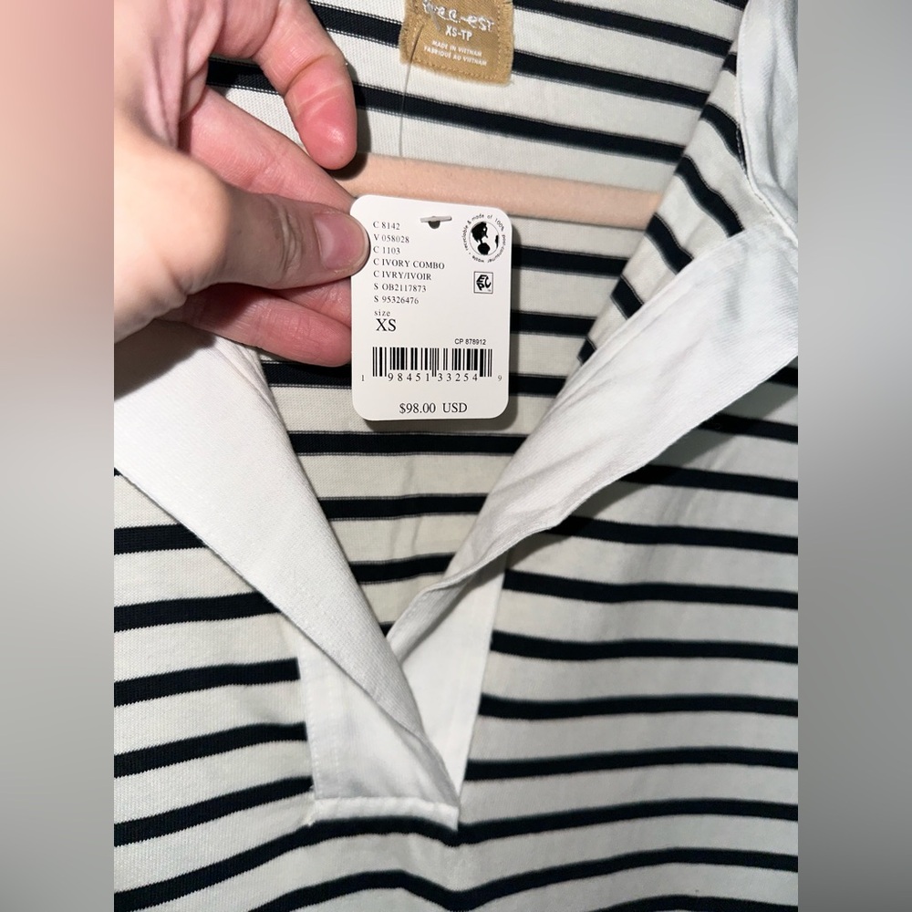 NWT FREE PEOPLE Jackson Rugby Midi Dress - Ivory Combo $98 MSRP - Picture 5 of 10